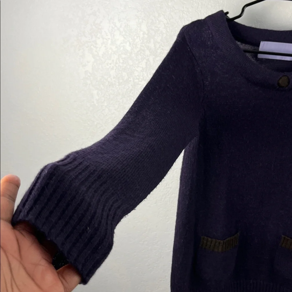 Vera Wang Lavender Mohair Women’s Alpaca Wool Blend Purple Brown Sweater Sz L